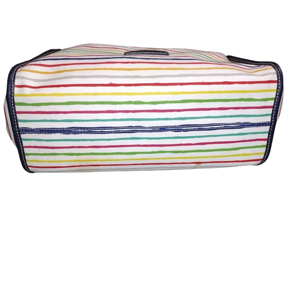 DOONEY AND BOURKE Multi WaterColor Stripes Small Tote with Style # BMSTR2921 - Picture 5 of 7